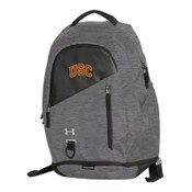 USC Trojans Graphite Heather Under Armour Hustle 4.0 Backpack